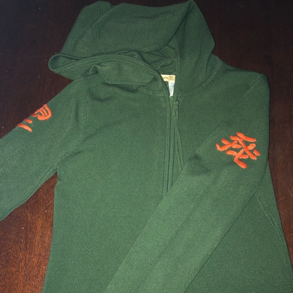 Miss Me Sweaters - Olive green and orange sweater by Miss Me